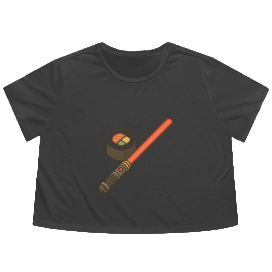 Sushi Ninja Lightsaber Flowy Cropped Tees