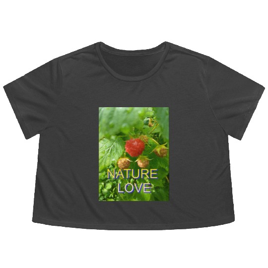 Vivid Raspberry and Greenery Nature Design Flowy Cropped Tees