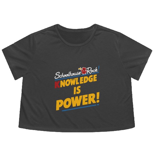 Schoolhouse Rock Knowledge is Power Back to School Flowy Cropped Tees