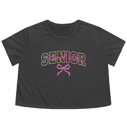 Celebration of 2025 Graduation with Bow Flowy Cropped Tees