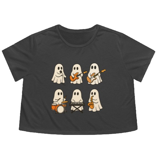 Ghost Band Musical Ensemble Flowy Cropped Tees