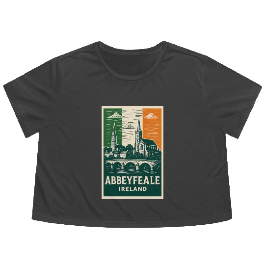 Abbeyfale Ireland Church Skyline Flowy Cropped Tees