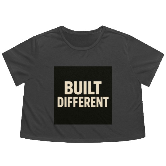 Empowering Built Different Motif Flowy Cropped Tees