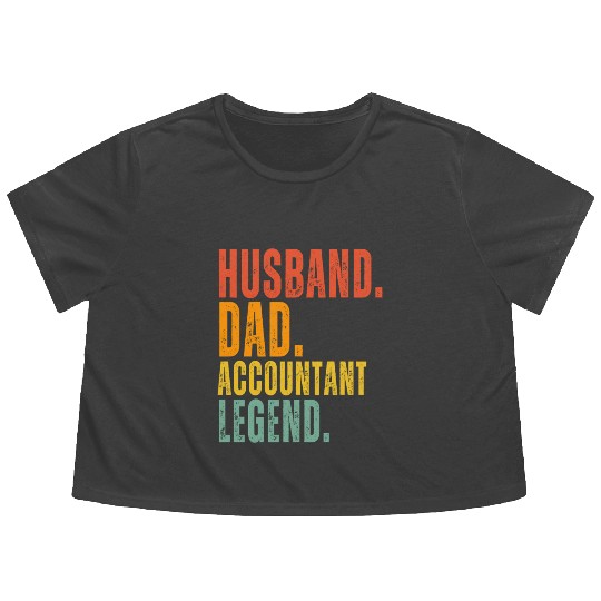 Husband Dad Accountant Legend – Funny Father’s Day Flowy Cropped Tees