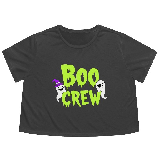 Boo Crew Halloween Ghost Friends Flowy Cropped Tees
