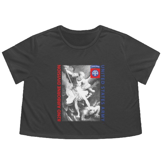 82nd Airborne - Saint Michael Flowy Cropped Tees