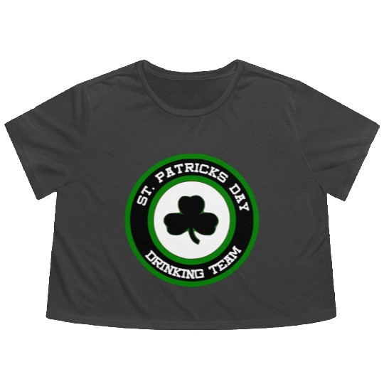 Sta Patrick's Day Drinking Team Flowy Cropped Tees
