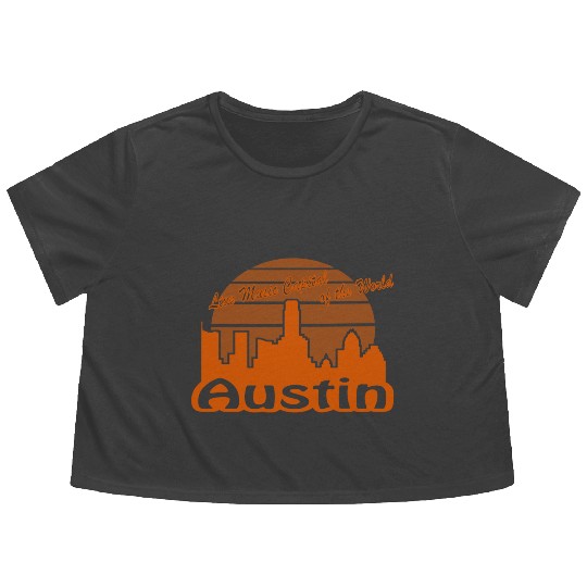 Austin Texas burnt orange Flowy Cropped Tees