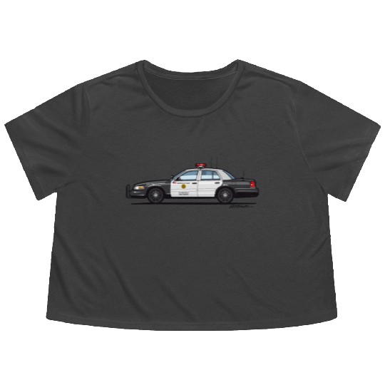 San Diego Police Department Crown Vic Flowy Cropped Tees