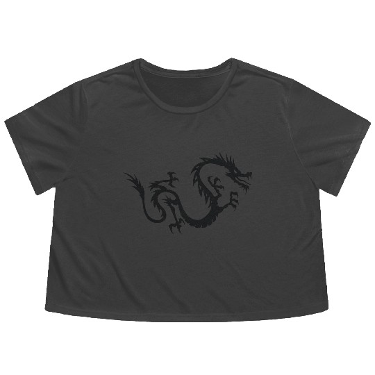Chinese Dragon Tattoo 3 Flowy Cropped Tees