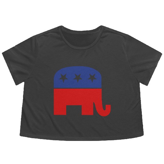 Republican elephant Flowy Cropped Tees
