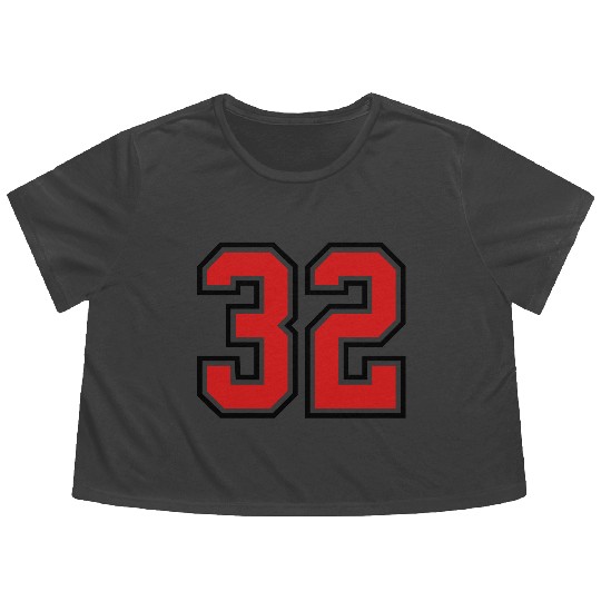 32 sports jersey football number Flowy Cropped Tees