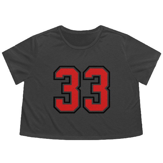 33 sports jersey football number Flowy Cropped Tees
