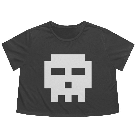 Scott Pilgrim 8-bit Skull Vector Flowy Cropped Tees