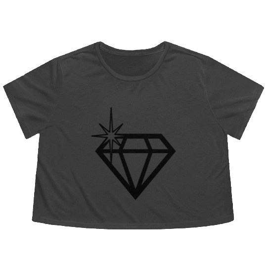 diamond bling Flowy Cropped Tees