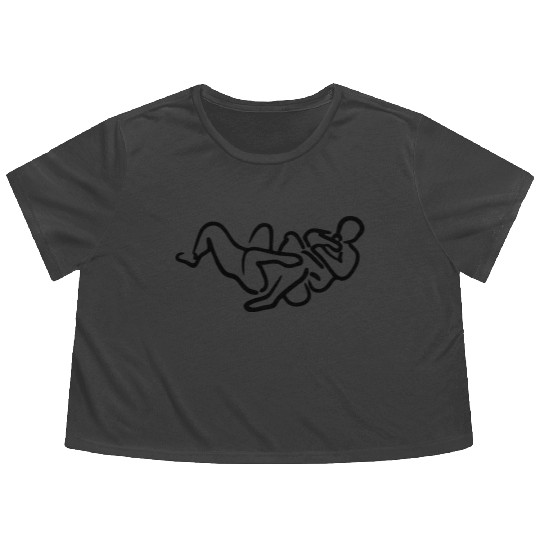 brazilian jiu jitsu bjj armbar illustrat Flowy Cropped Tees