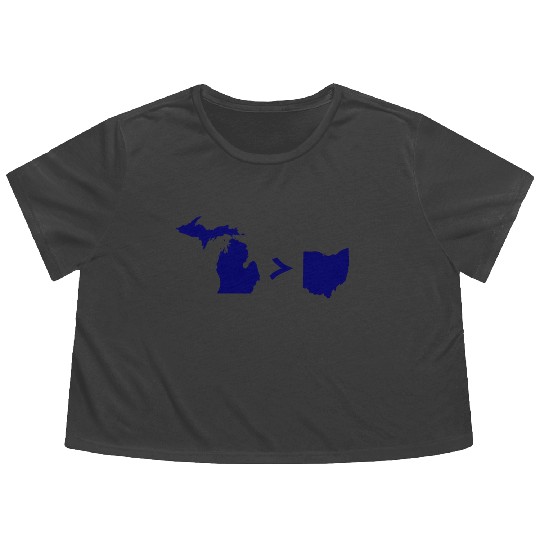 Funny Michigan Greater Than Ohio Flowy Cropped Tees