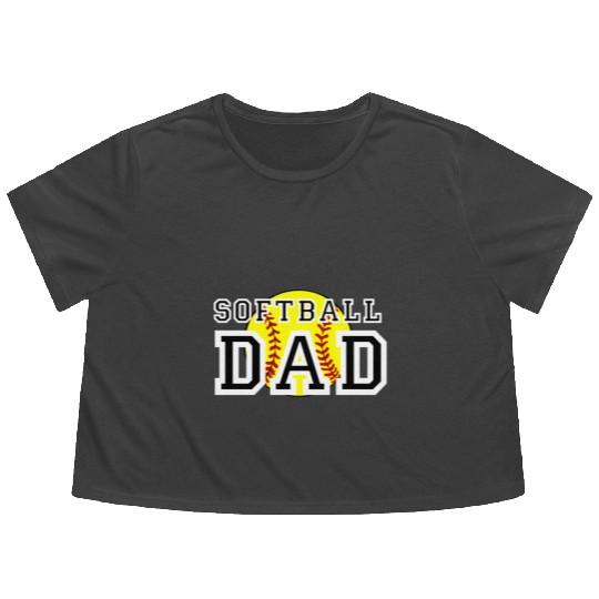 Softball Dad Flowy Cropped Tees