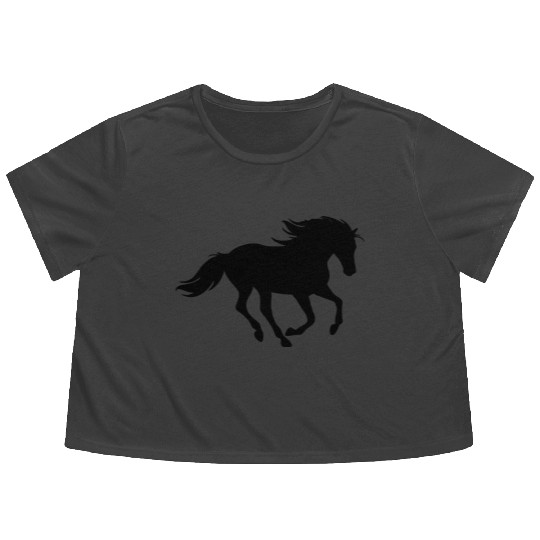 Horses, horse, riding, pony, cowboy, trot, Gallop Flowy Cropped Tees