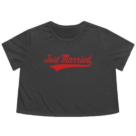 Just Married (Marriage / Wedding) Flowy Cropped Tees