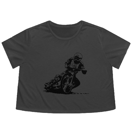 Speedway Driver - Dirt Track Racing Flowy Cropped Tees