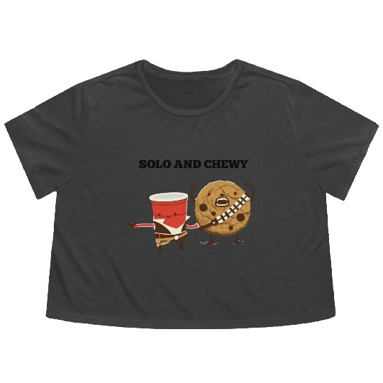 Funny star wars han solo and chewbacca Flowy Cropped Tees