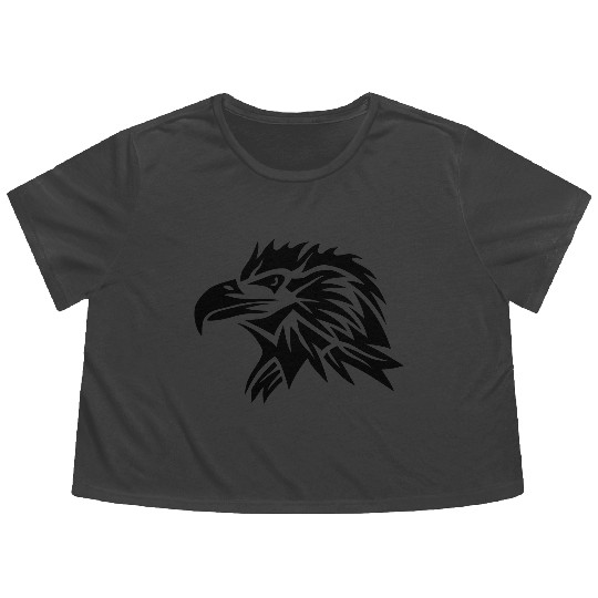 tribal eagle tattoo 11022 Flowy Cropped Tees
