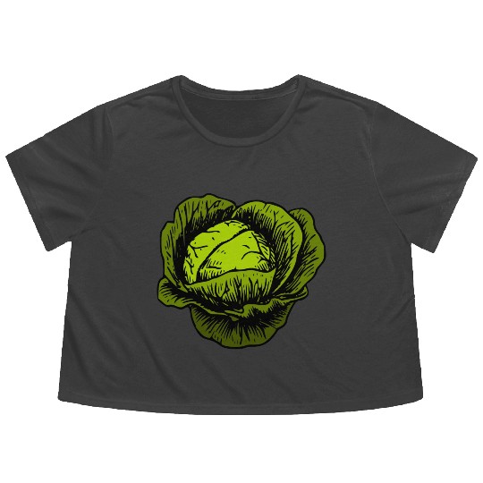 Green Cabbage Flowy Cropped Tees