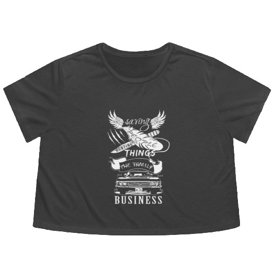 Supernatural - Saving people hunting things Flowy Cropped Tees