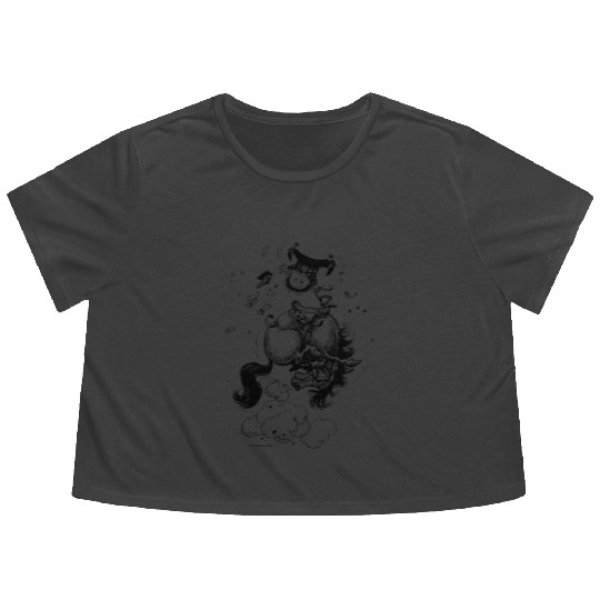 Thelwell Jumping Rodeo Western Pony Flowy Cropped Tees