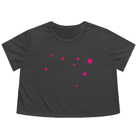Stars, Pink, Bling Bling, Hen Nights Flowy Cropped Tees