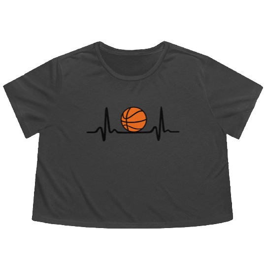 Basketball Heartbeat Flowy Cropped Tees