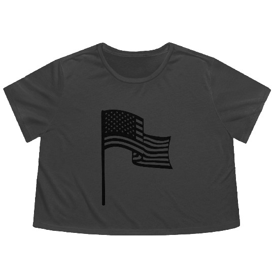 wind waving flagpole usa america united states tex Flowy Cropped Tees