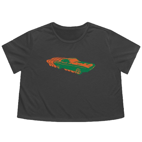 Muscle Car Flowy Cropped Tees