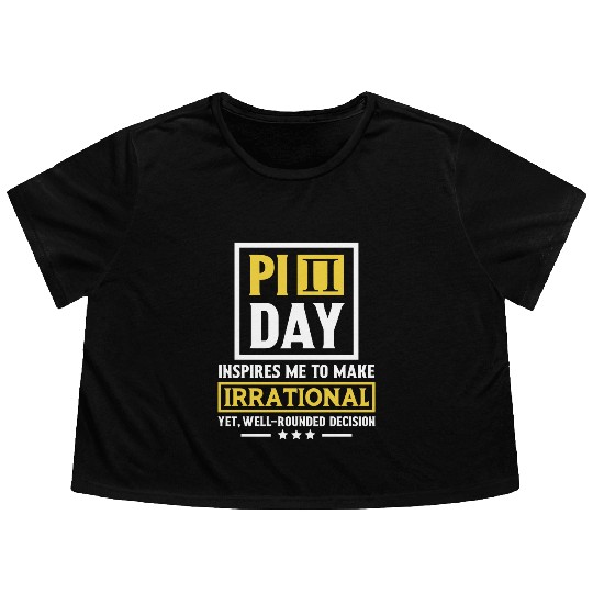 Funny Pi Day Flowy Cropped Tees Math Flowy Cropped Tees Pi Day 3 14 Irrational