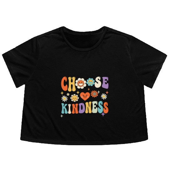 Retro Vintage Choose Kindness Lover Spiritual Flowy Cropped Tees