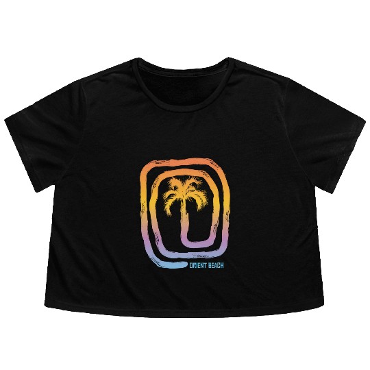 Cool Orient Beach Saint Martin Palm Tree Souvenir Flowy Cropped Tees