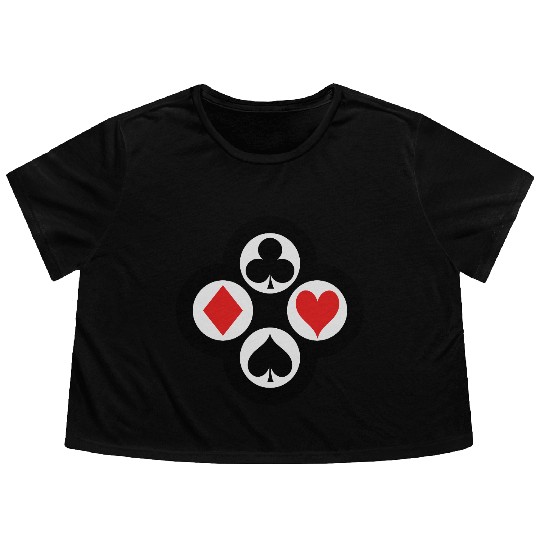 Poker Suits Circle Vector Flowy Cropped Tees