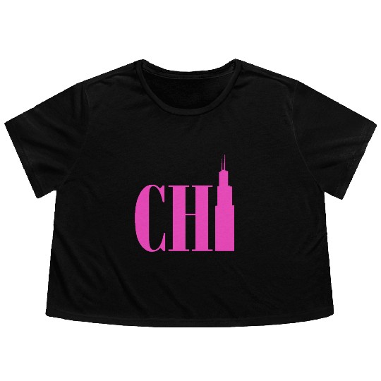 Chicago - Neon Pink Flowy Cropped Tees