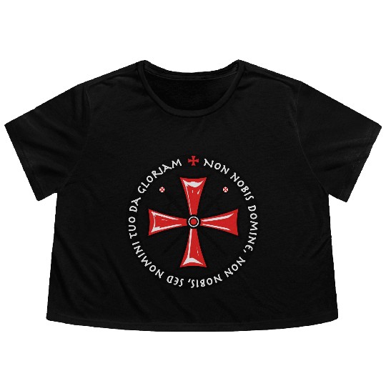 Cross Knights Templar Flowy Cropped Tees