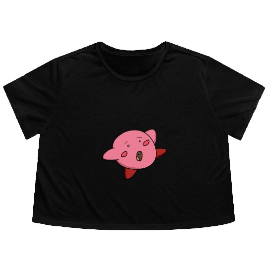 Funny Kirby Flowy Cropped Tees