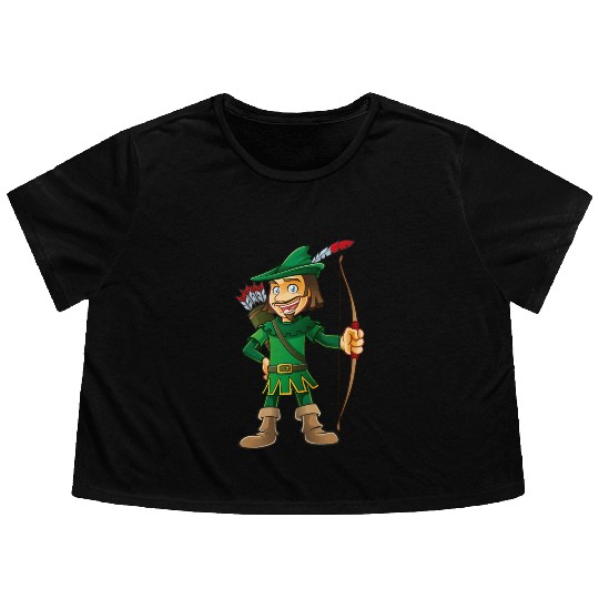 Robin Hood-arrows-bow-tale Flowy Cropped Tees