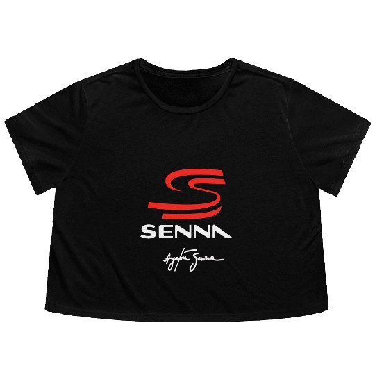 ayrton senna logo Flowy Cropped Tees