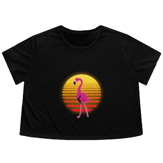 Neon Flamingo Flowy Cropped Tees