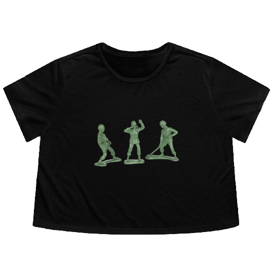 3 GREEN ARMY MEN Flowy Cropped Tees