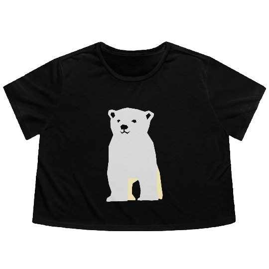 Polar bear Flowy Cropped Tees