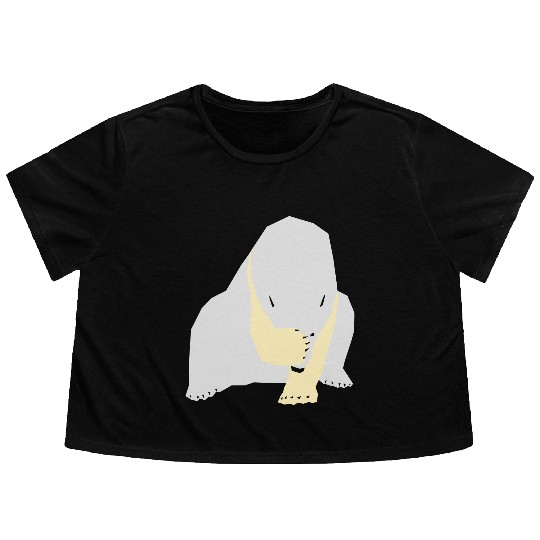 Polar bear Flowy Cropped Tees