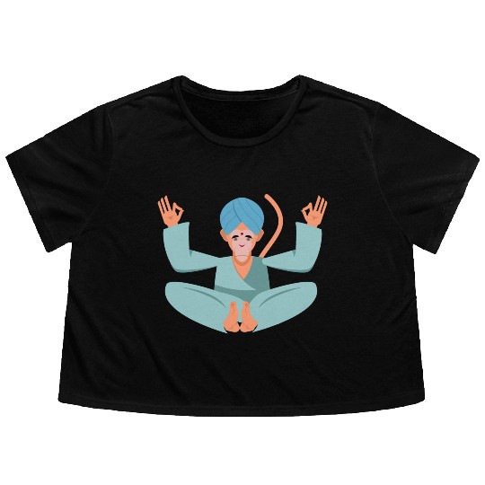 Meditation Monkey Flowy Cropped Tees