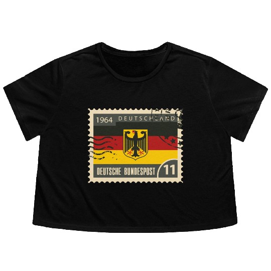germany post stamp Flowy Cropped Tees
