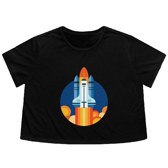 space shuttle launch Flowy Cropped Tees